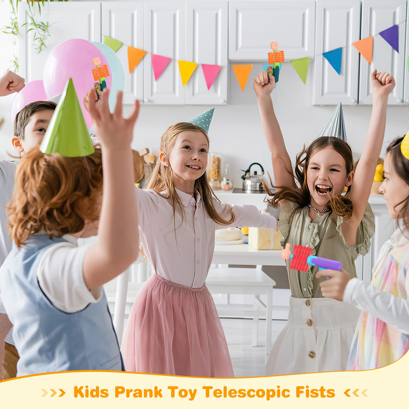 Kids Outdoor Games For Party - 2Pcs Telescopic Spring Fists Prank Stress