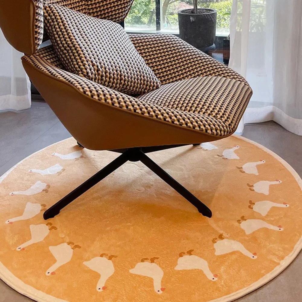 Kids Outdoor Lounge Chair - Cartoon Cute Animal Round Carpets Lounge