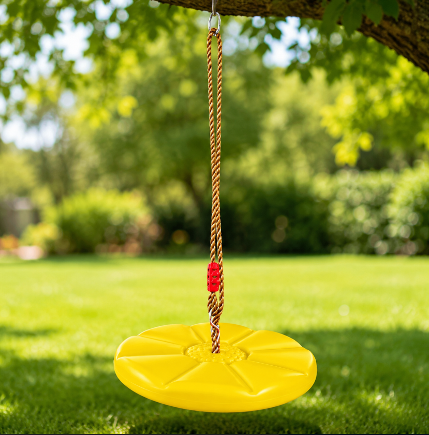 Kids Outdoor Swing And Slide - Thickened Octagonal Petal Swing Hanging Swing