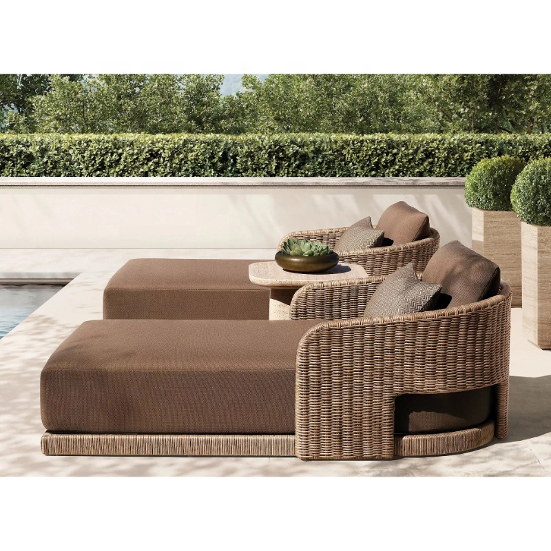 Kids Outdoor Lounge Chair - Wicker Rattan Swimming Pool Aluminum Furniture