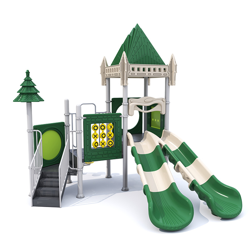 Kids Outdoor Swing And Slide - Classical Outdoor Kid Playground Double Slide
