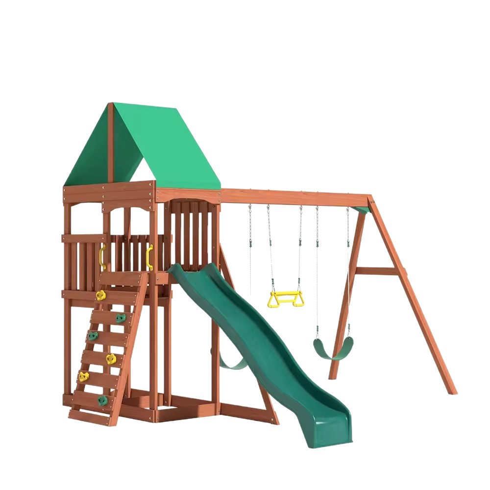 Kids Outdoor Swing And Slide - Children Swing Kids Wooden Garden Swing