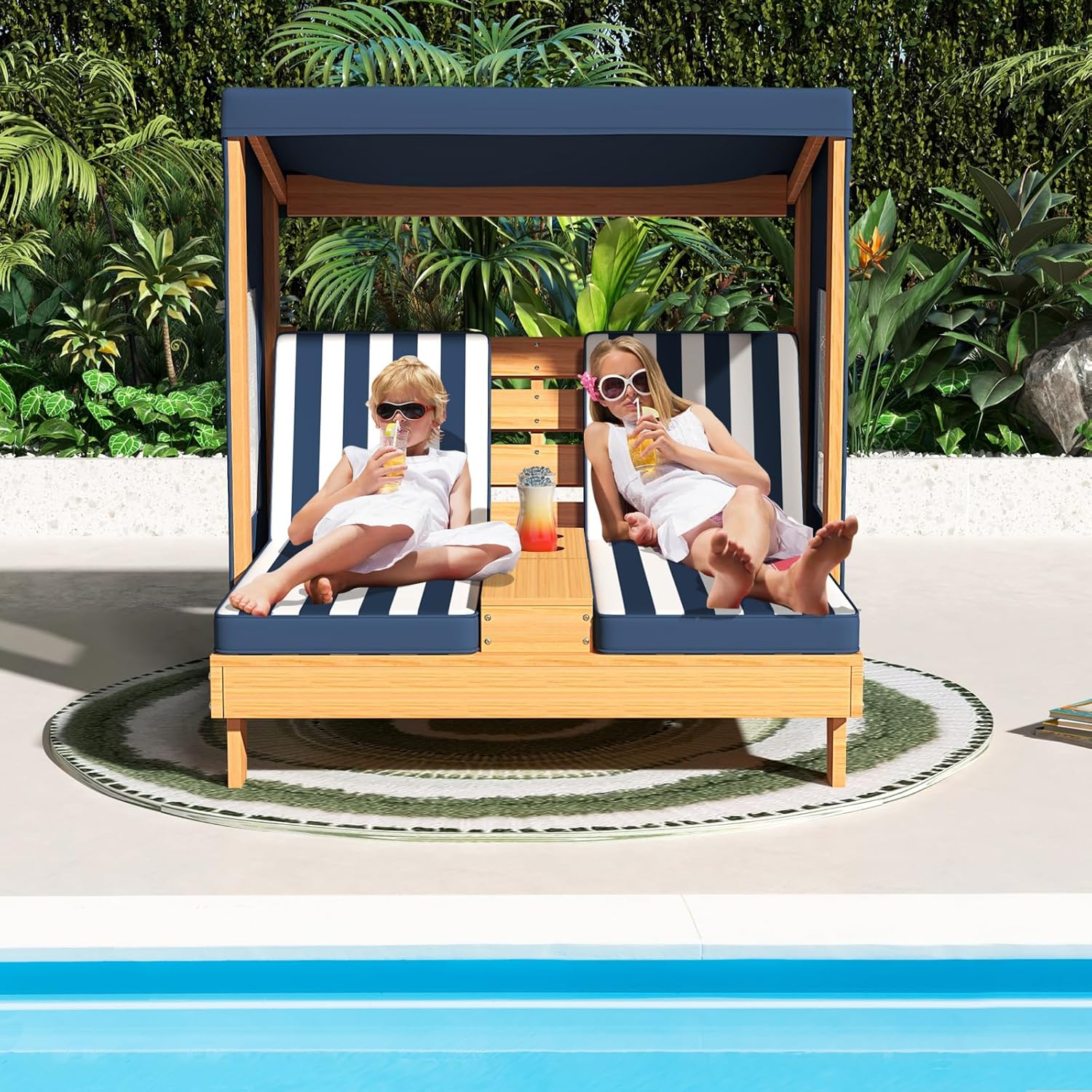 Kids Double Chaise Lounge Outd – Kids Outdoor Lounger Chair recenzja i cena