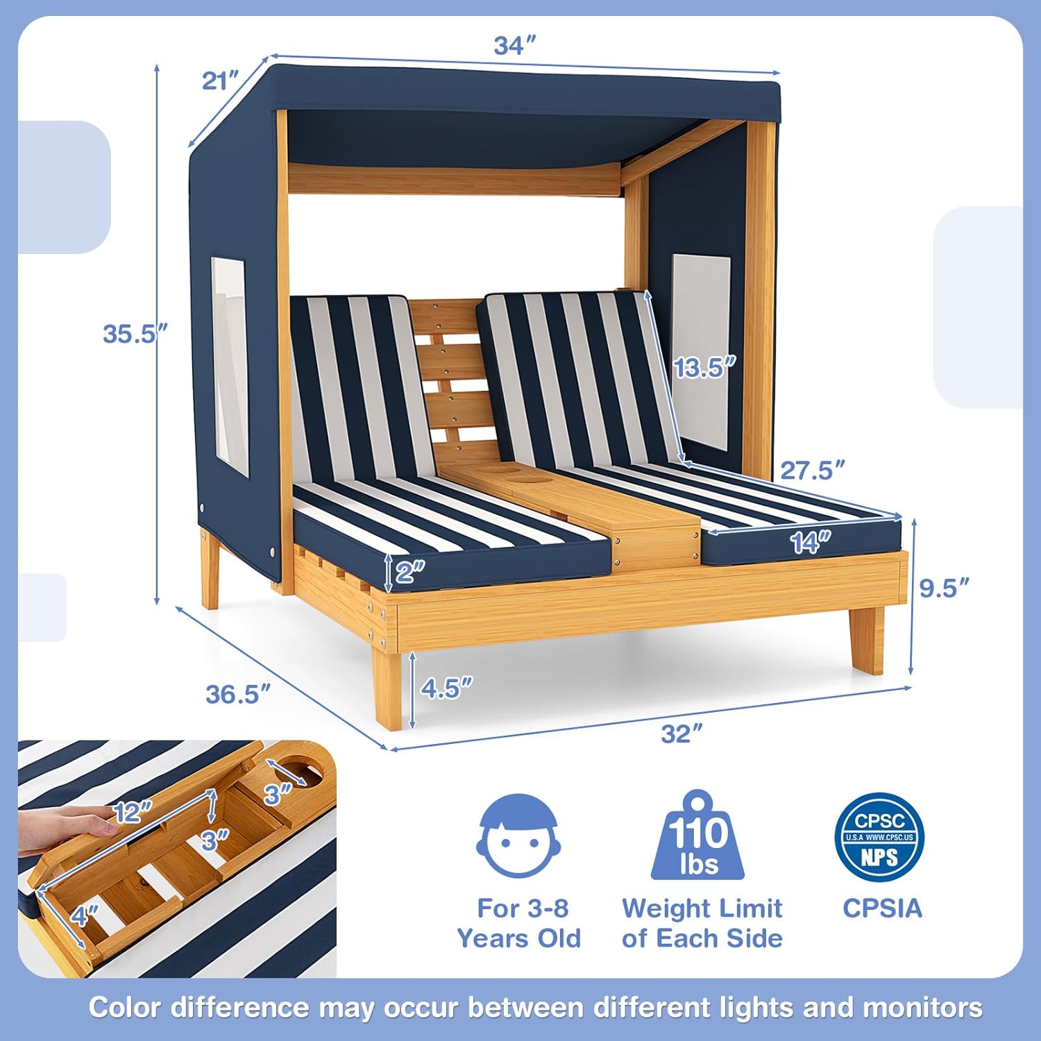 Kids Double Chaise Lounge Outd – Kids Outdoor Lounger Chair recenzja i cena