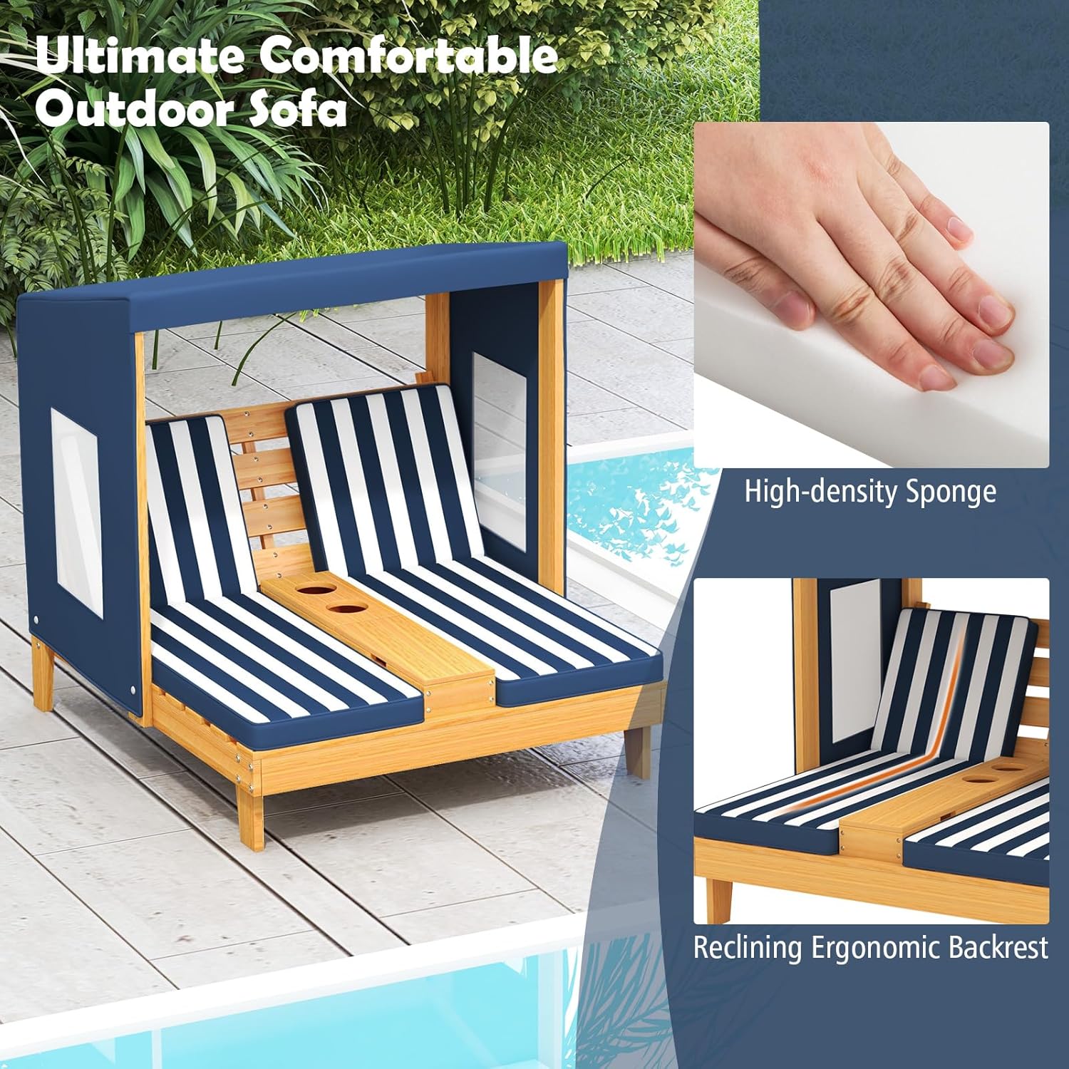 Kids Double Chaise Lounge Outd – Kids Outdoor Lounger Chair recenzja i cena