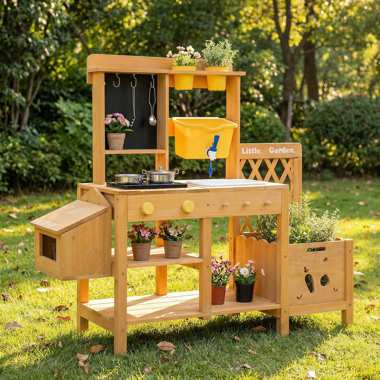 Wooden Mud Kitchen for Kids, O – Kids Outdoor Mud Table recenzja i cena