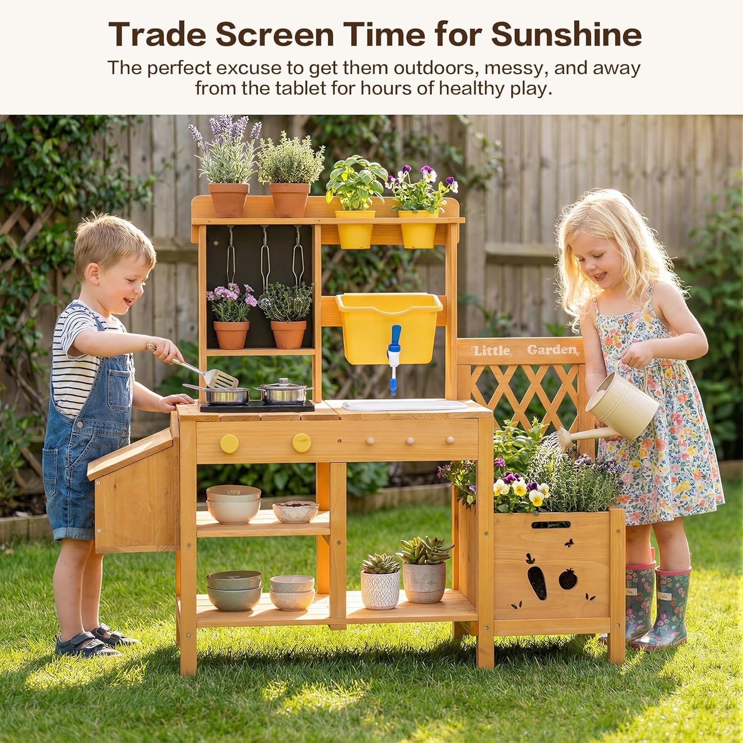 Wooden Mud Kitchen for Kids, O – Kids Outdoor Mud Table recenzja i cena