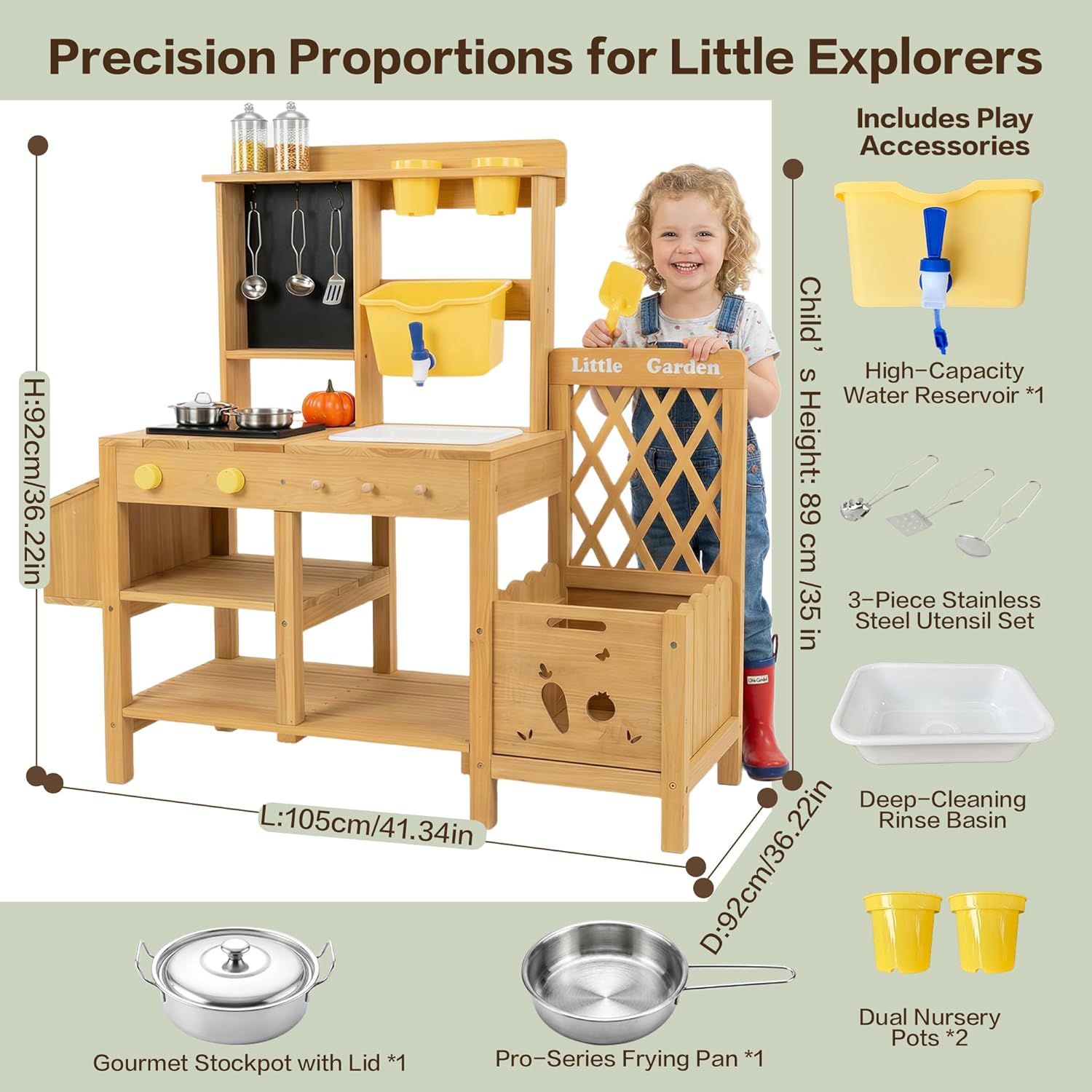 Wooden Mud Kitchen for Kids, O – Kids Outdoor Mud Table recenzja i cena
