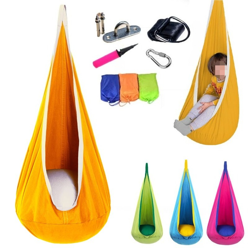 1Pc Kids Pod Swing Seat Cotton – Kids Yellow Outdoor Chair recenzja i cena