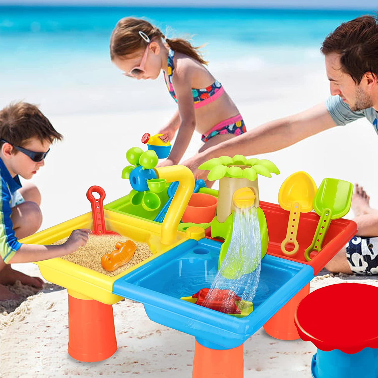 Beach Table Sand Play Toys Chi – Kids Outdoor Water Play Table recenzja i cena