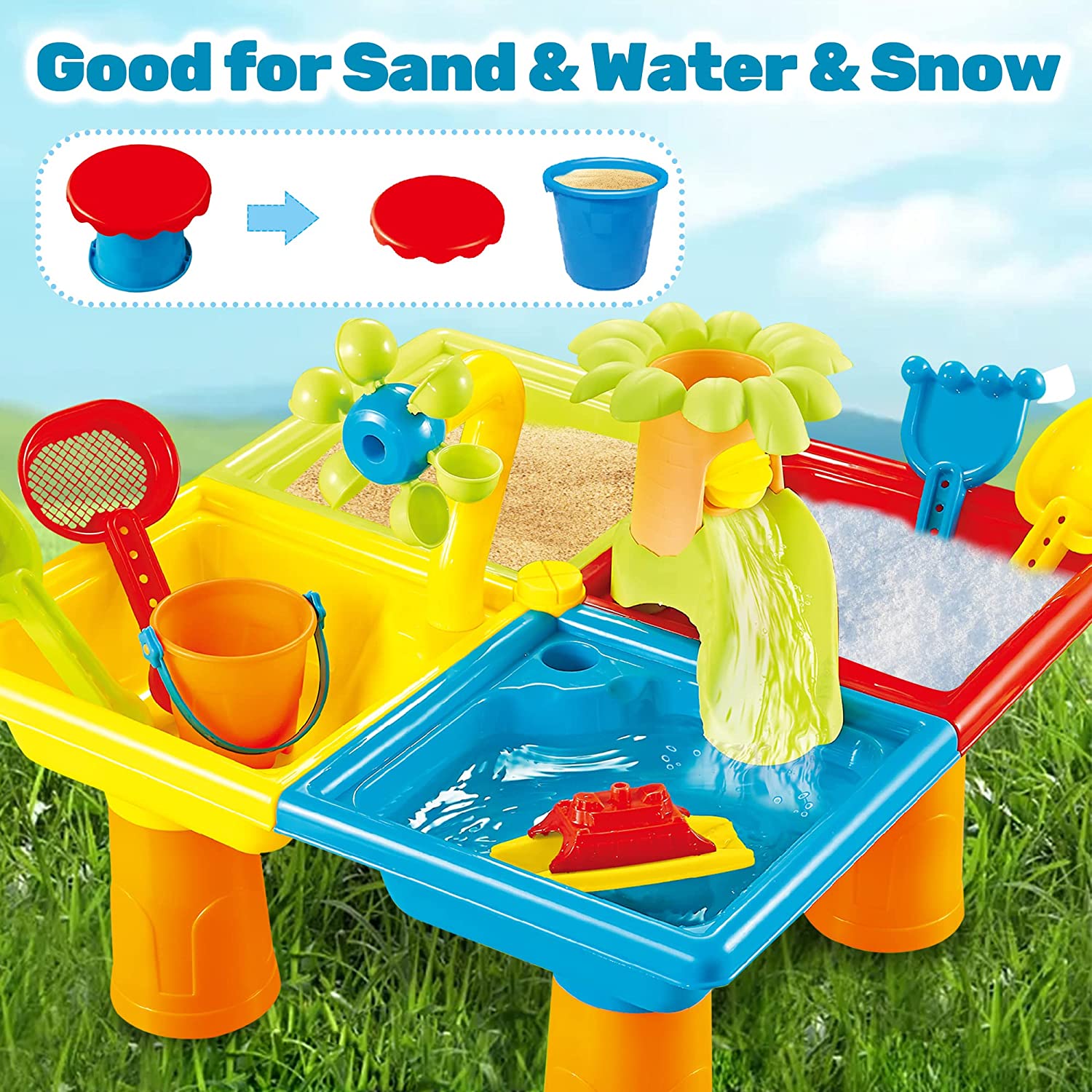 Beach Table Sand Play Toys Chi – Kids Outdoor Water Play Table recenzja i cena