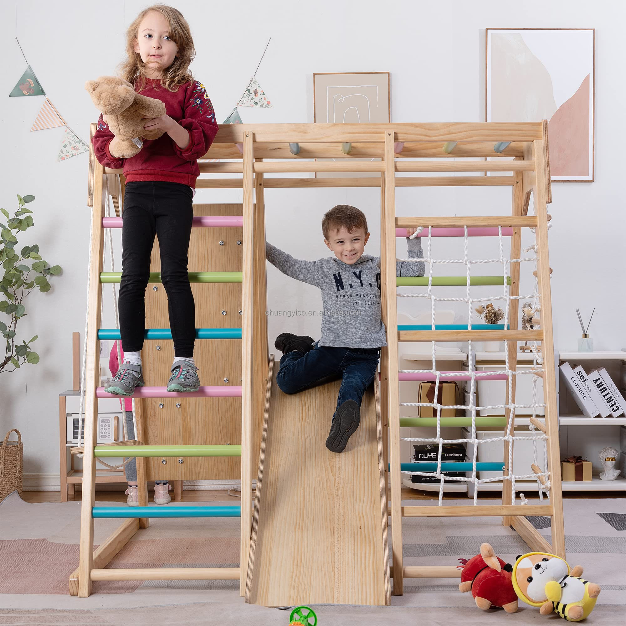 Climbing Walls Amusement Park  – Kids Outdoor Swing And Slide recenzja i cena