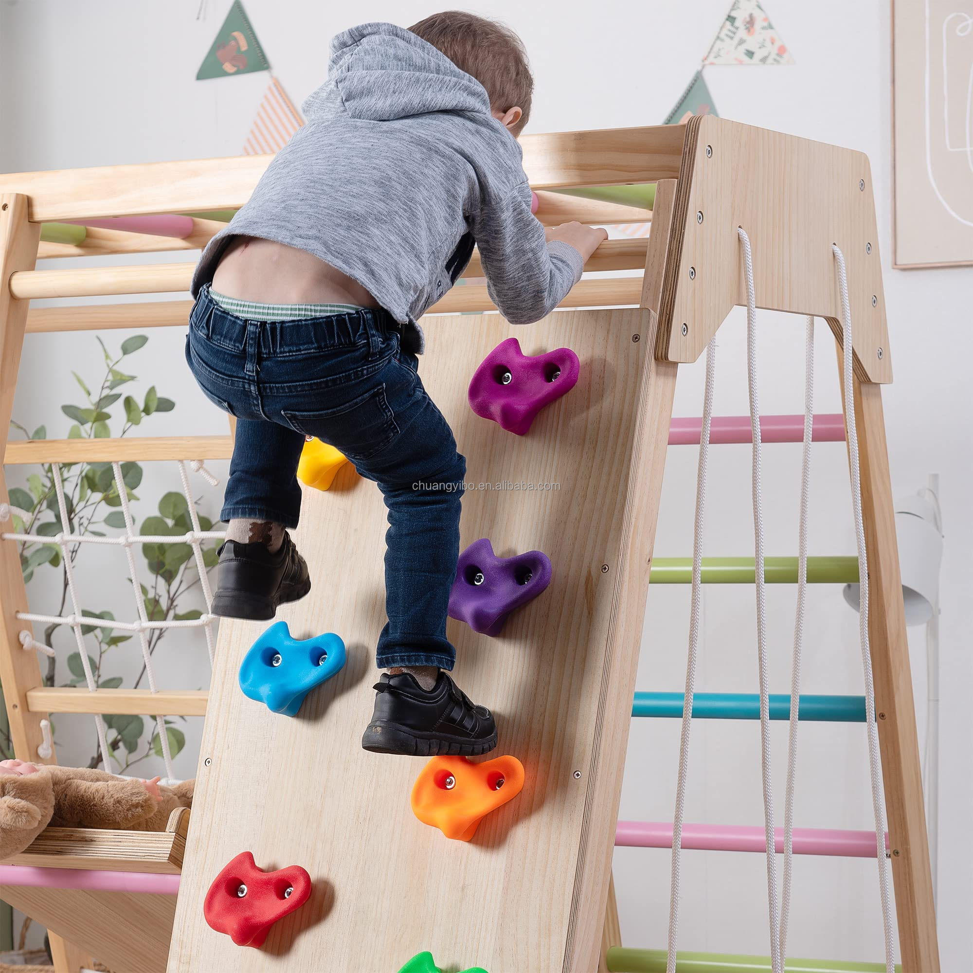 Climbing Walls Amusement Park  – Kids Outdoor Swing And Slide recenzja i cena