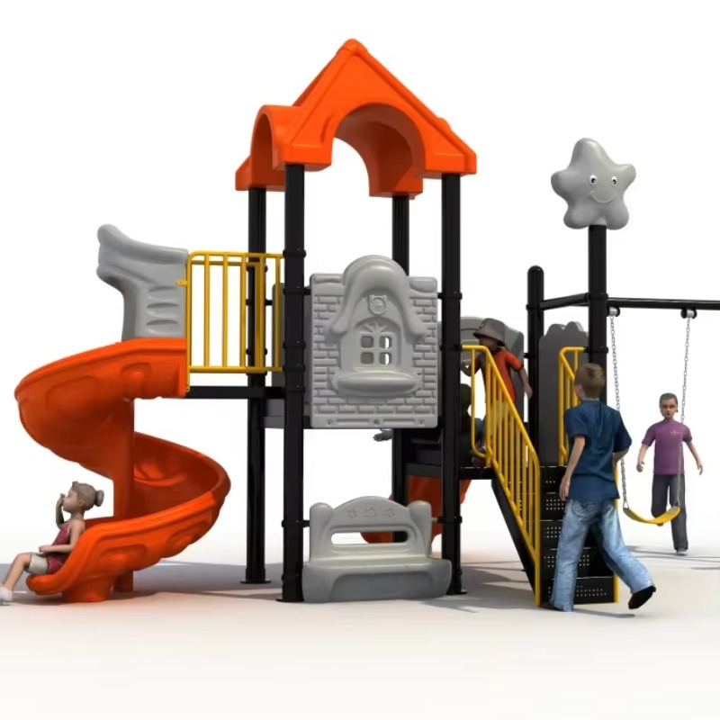 Outdoor Steel Plastic Swing Se – Kids Outdoor Swing And Slide recenzja i cena