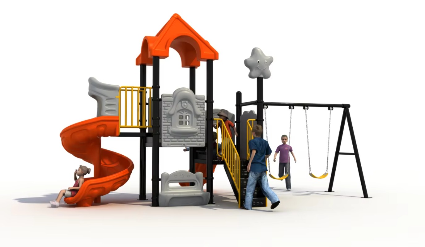 Outdoor Steel Plastic Swing Se – Kids Outdoor Swing And Slide recenzja i cena