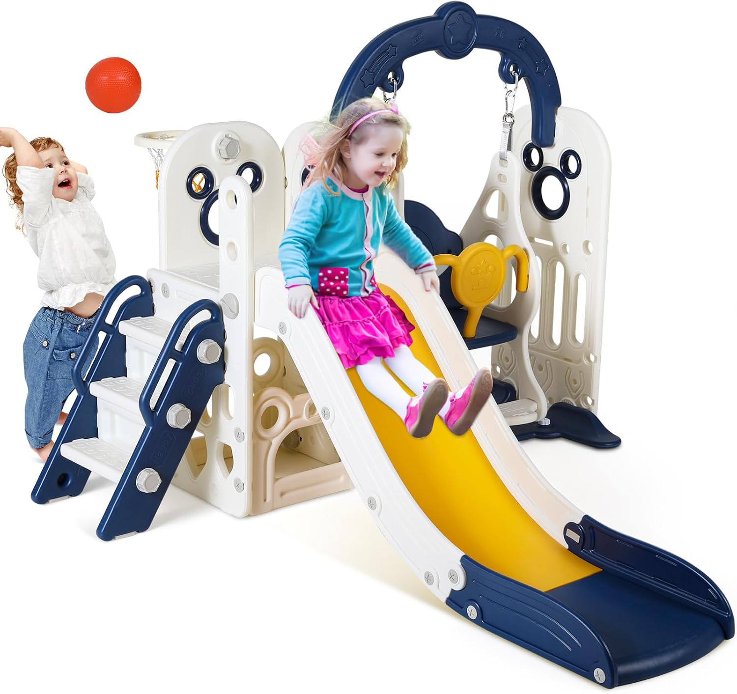Swing Slide for Kids, 6 in 1 S – Kids Outdoor Swing And Slide recenzja i cena