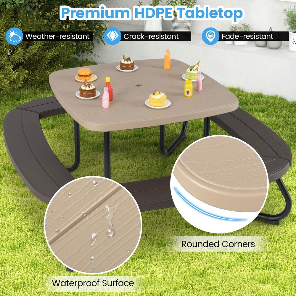 Kids Picnic Table, 8 Person Ki – Kids Outdoor Bench With Umbrella recenzja i cena