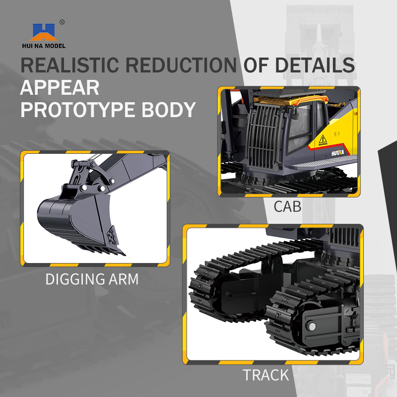 HUINA 1592 Alloy Excavator Tru – Kids Outdoor Excavator recenzja i cena