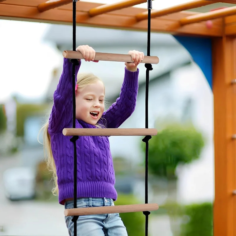 Children Climbing Rope Ladder  – Kids Outdoor Swing And Slide recenzja i cena