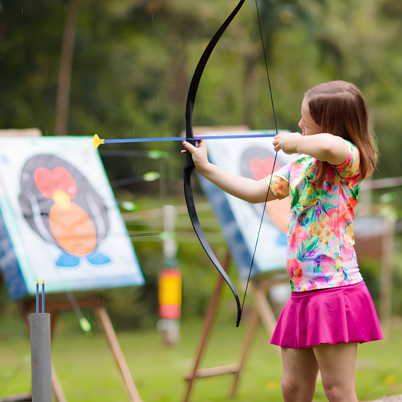 6Pcs Bright Plastic Suction Cu – Kids Outdoor Archery Set recenzja i cena