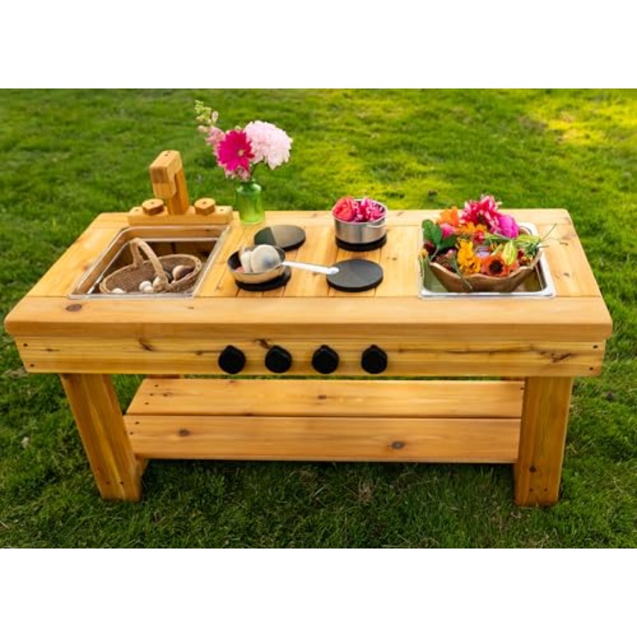Cedar Outdoor Mud Kitchen Cent – Kids Outdoor Mud Table recenzja i cena