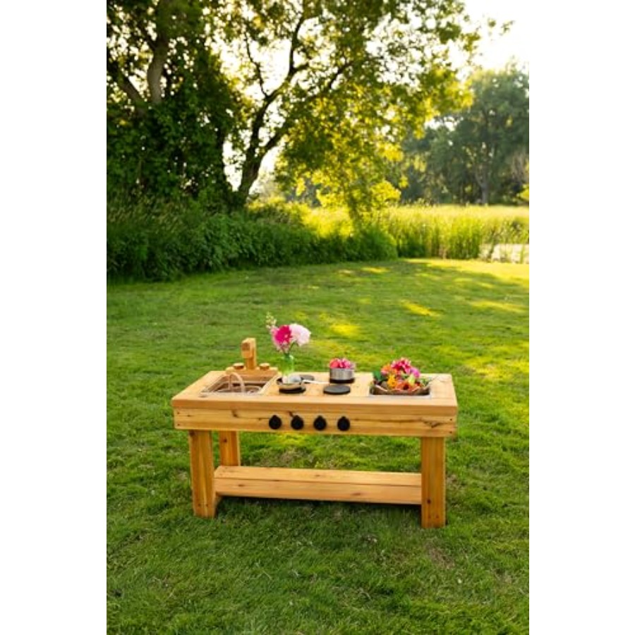 Cedar Outdoor Mud Kitchen Cent – Kids Outdoor Mud Table recenzja i cena