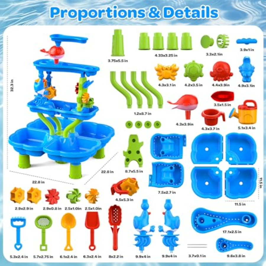 Water Sand Table for Toddler - – Kids Outdoor Water Play Table recenzja i cena