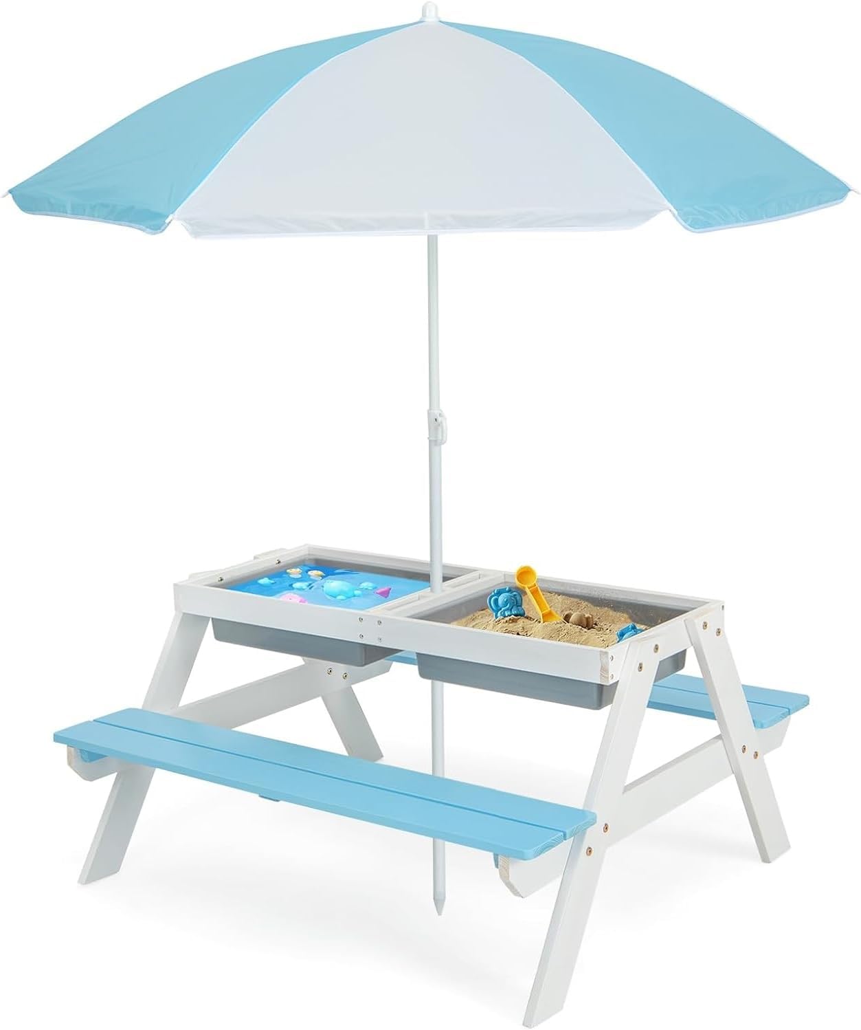 Kids Picnic Table, 4 in 1 Outd – Kids Outdoor Chair And Table recenzja i cena