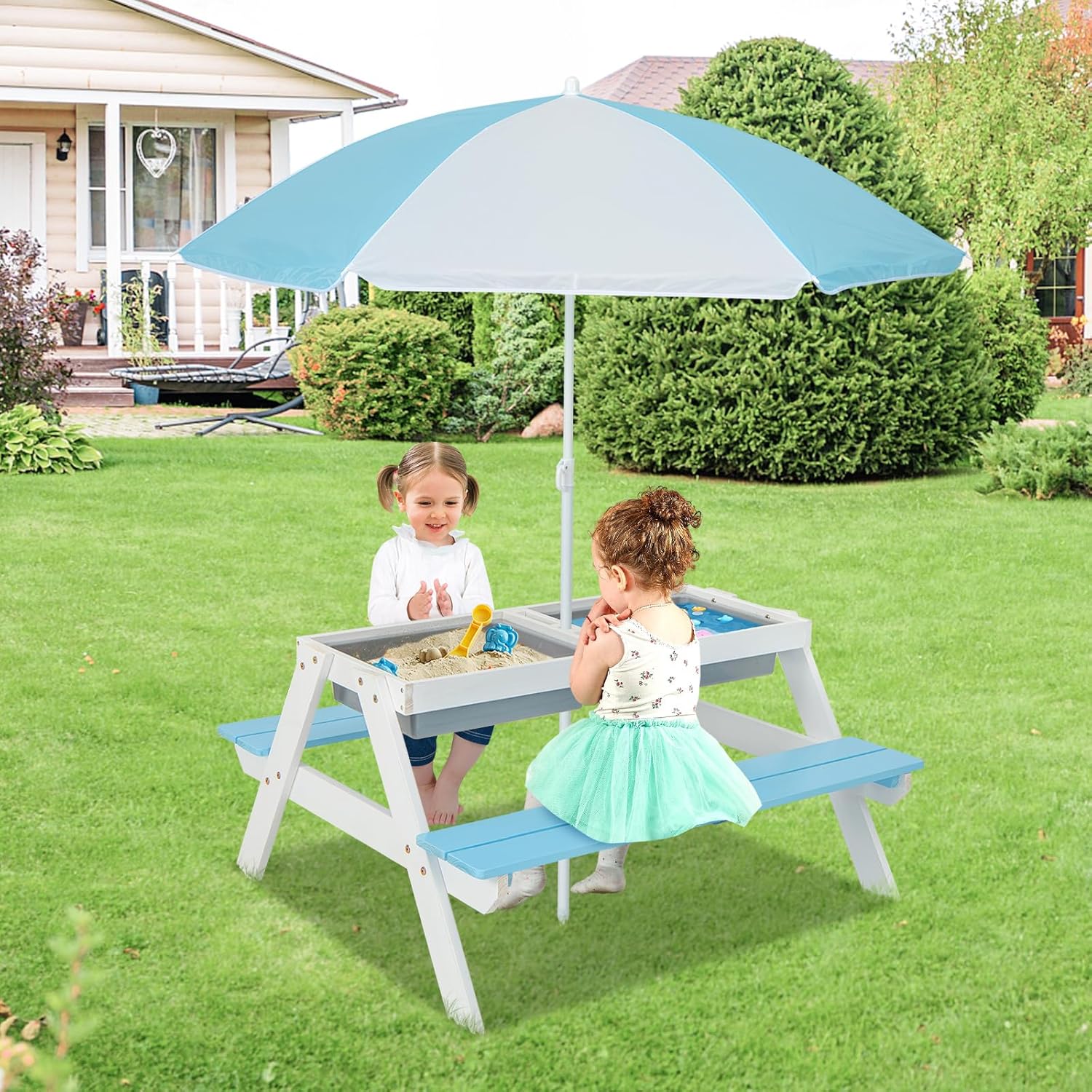 Kids Picnic Table, 4 in 1 Outd – Kids Outdoor Chair And Table recenzja i cena