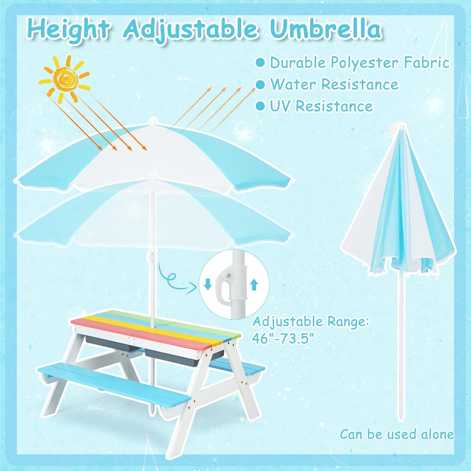 Kids Picnic Table, 4 in 1 Outd – Kids Outdoor Chair And Table recenzja i cena