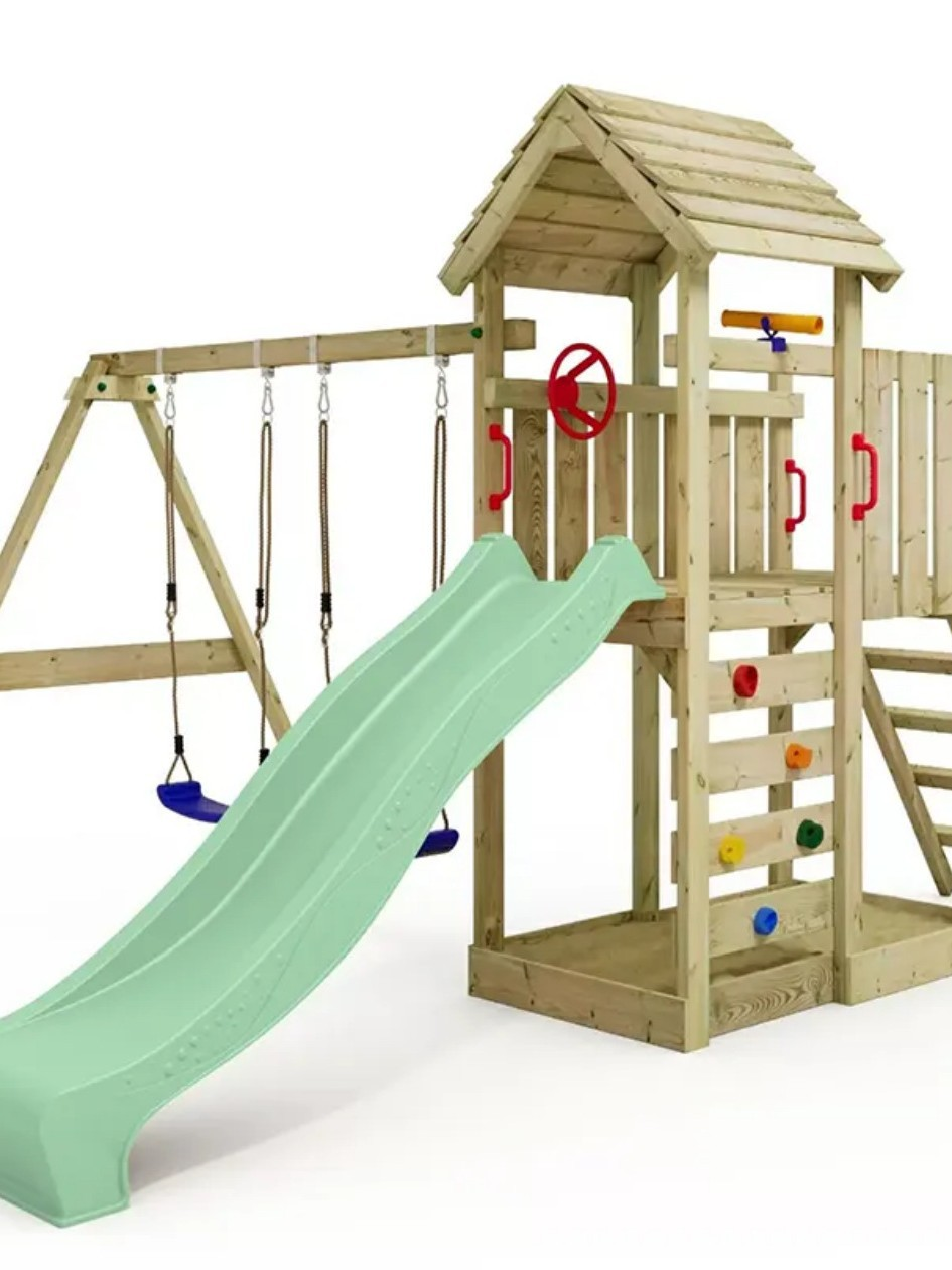 Children Swing Kids Wooden Gar – Kids Outdoor Swing And Slide recenzja i cena