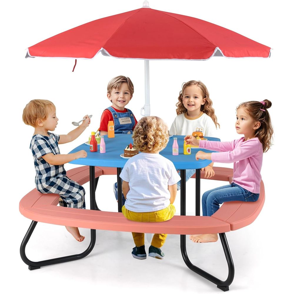 Kids Picnic Table, 8 Person To – Kids Outdoor Bench With Umbrella recenzja i cena