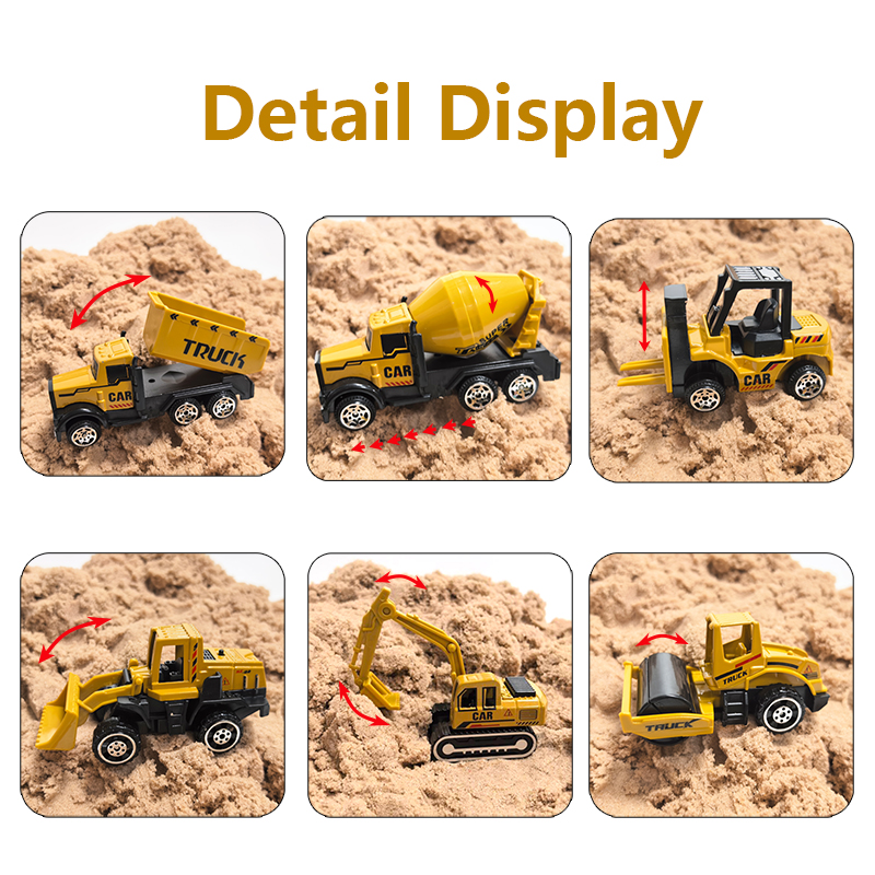 6pcs/Set Alloy Crane Truck Car – Kids Outdoor Excavator recenzja i cena