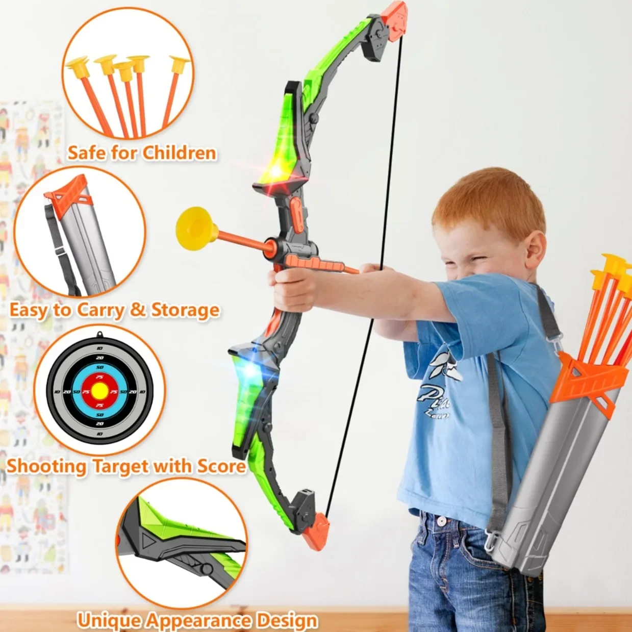 Bow and Arrow Set Light Up Arc – Kids Outdoor Archery Set recenzja i cena