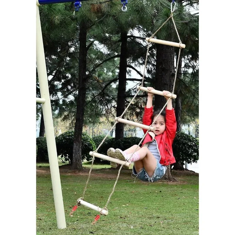 Children Climbing Rope Ladder  – Kids Outdoor Swing And Slide recenzja i cena