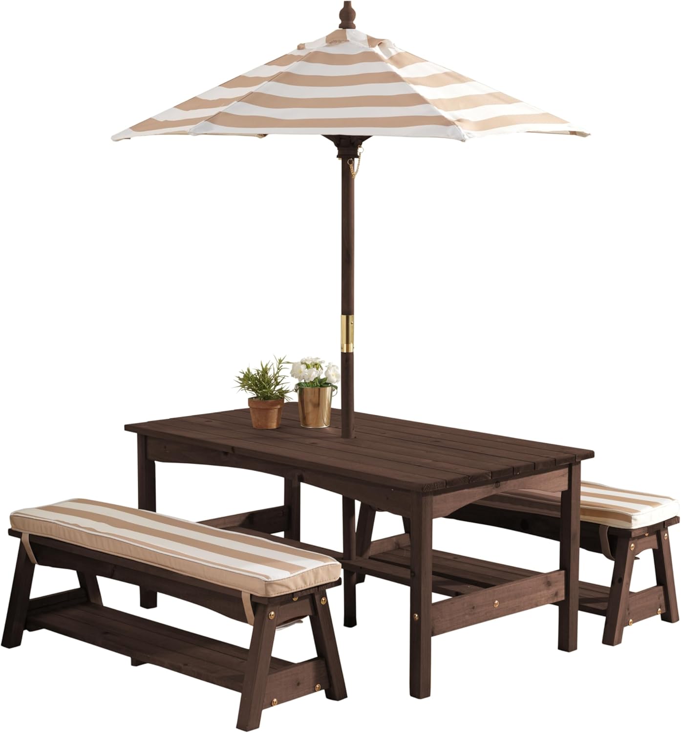Outdoor Wooden Table & Bench S – Kids Outdoor Bench With Umbrella recenzja i cena