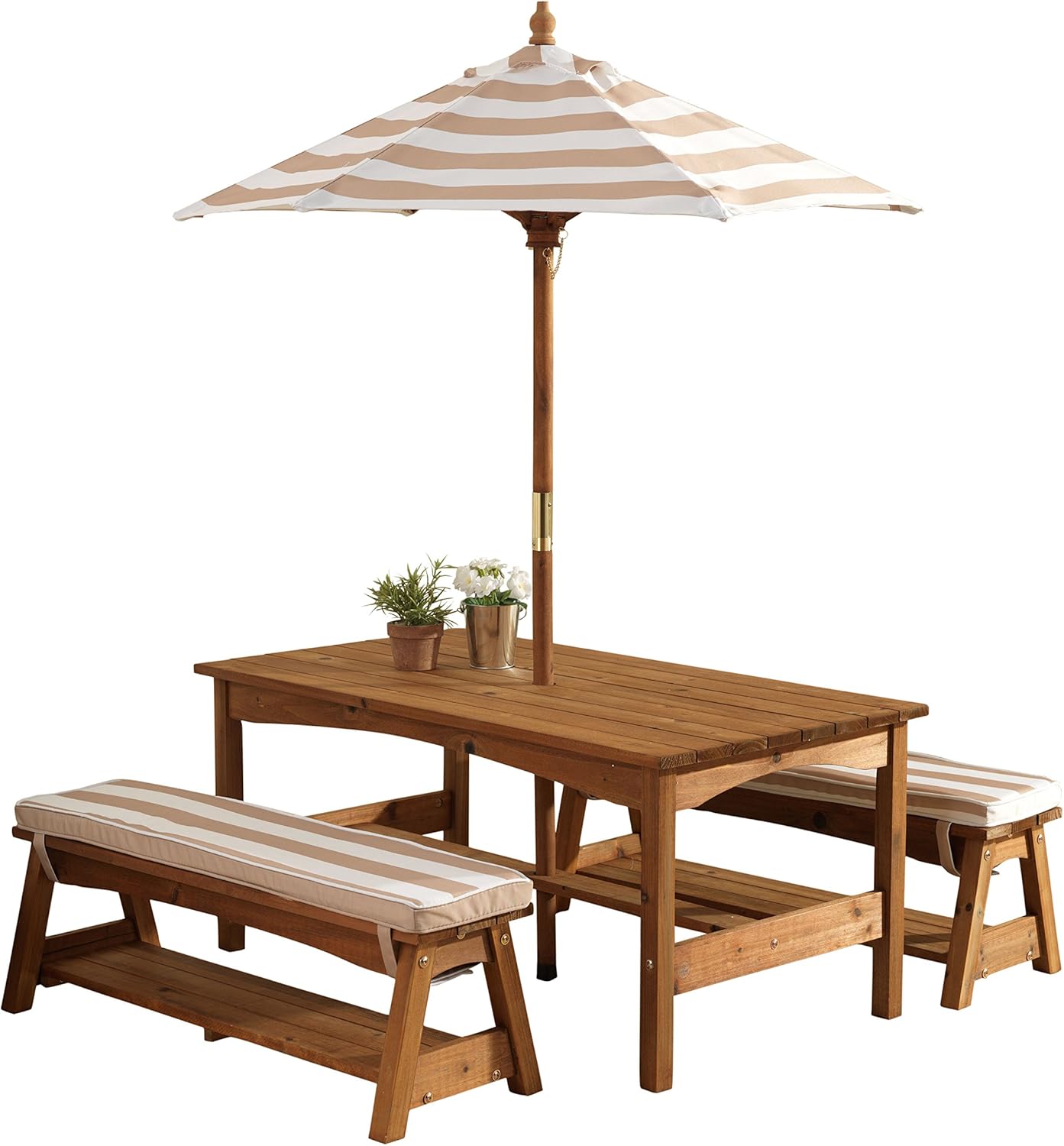 Outdoor Wooden Table & Bench S – Kids Outdoor Bench With Umbrella recenzja i cena