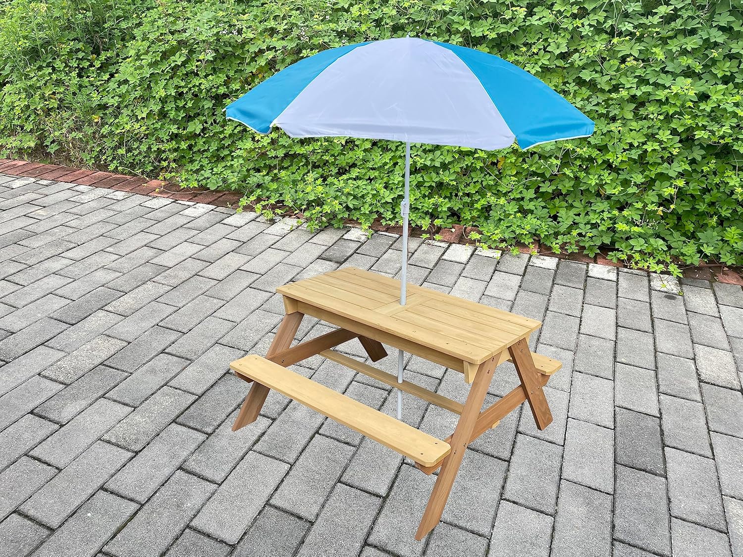 Kids 3-in-1 Sand Water Activit – Kids Outdoor Bench With Umbrella recenzja i cena