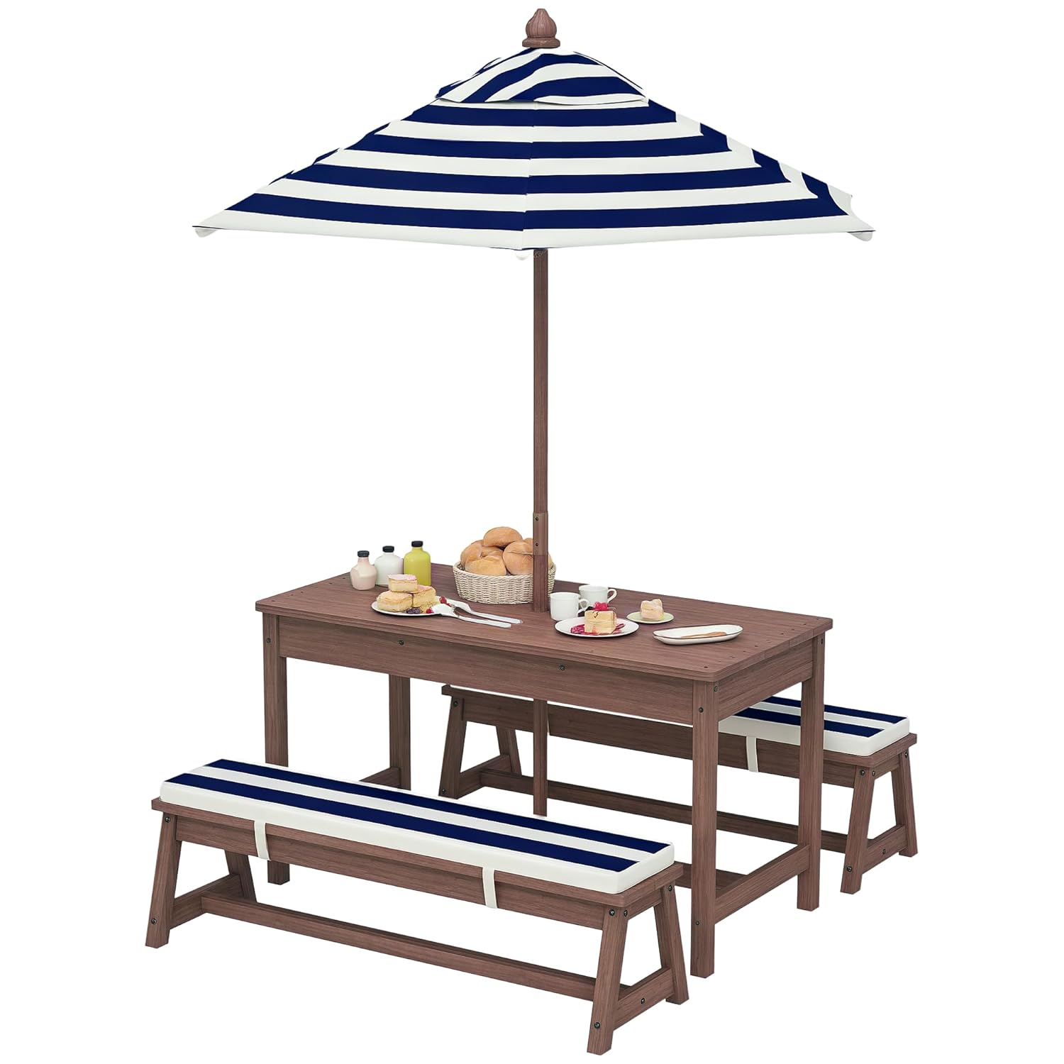 Wooden Kids Picnic Table & Ben – Kids Outdoor Bench With Umbrella recenzja i cena