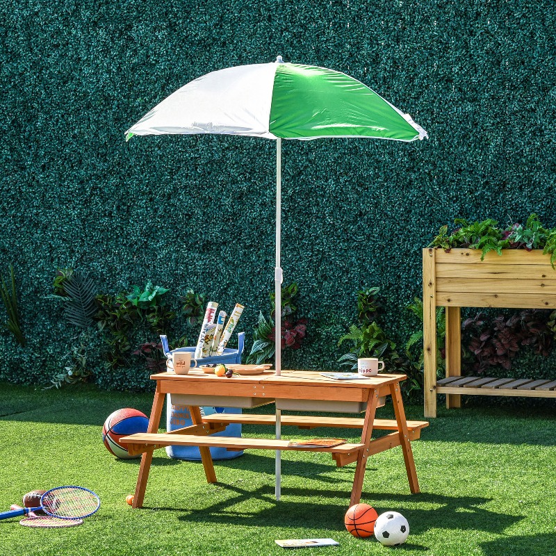 3 in 1 Kids Picnic Table with  – Kids Outdoor Bench With Umbrella recenzja i cena