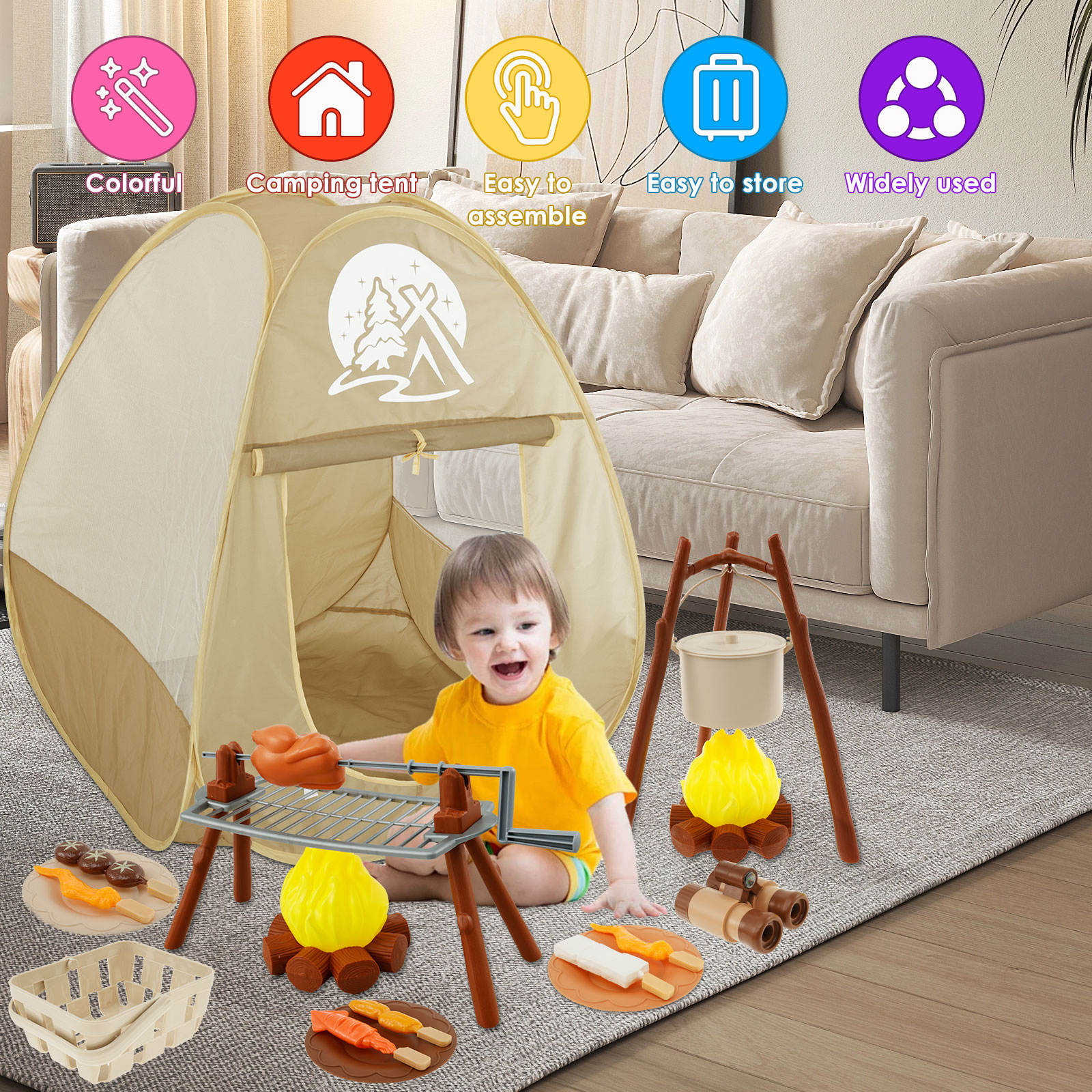 Kids Camping Toy Set Tent Pop  – Kids Outdoor Wendy House recenzja i cena
