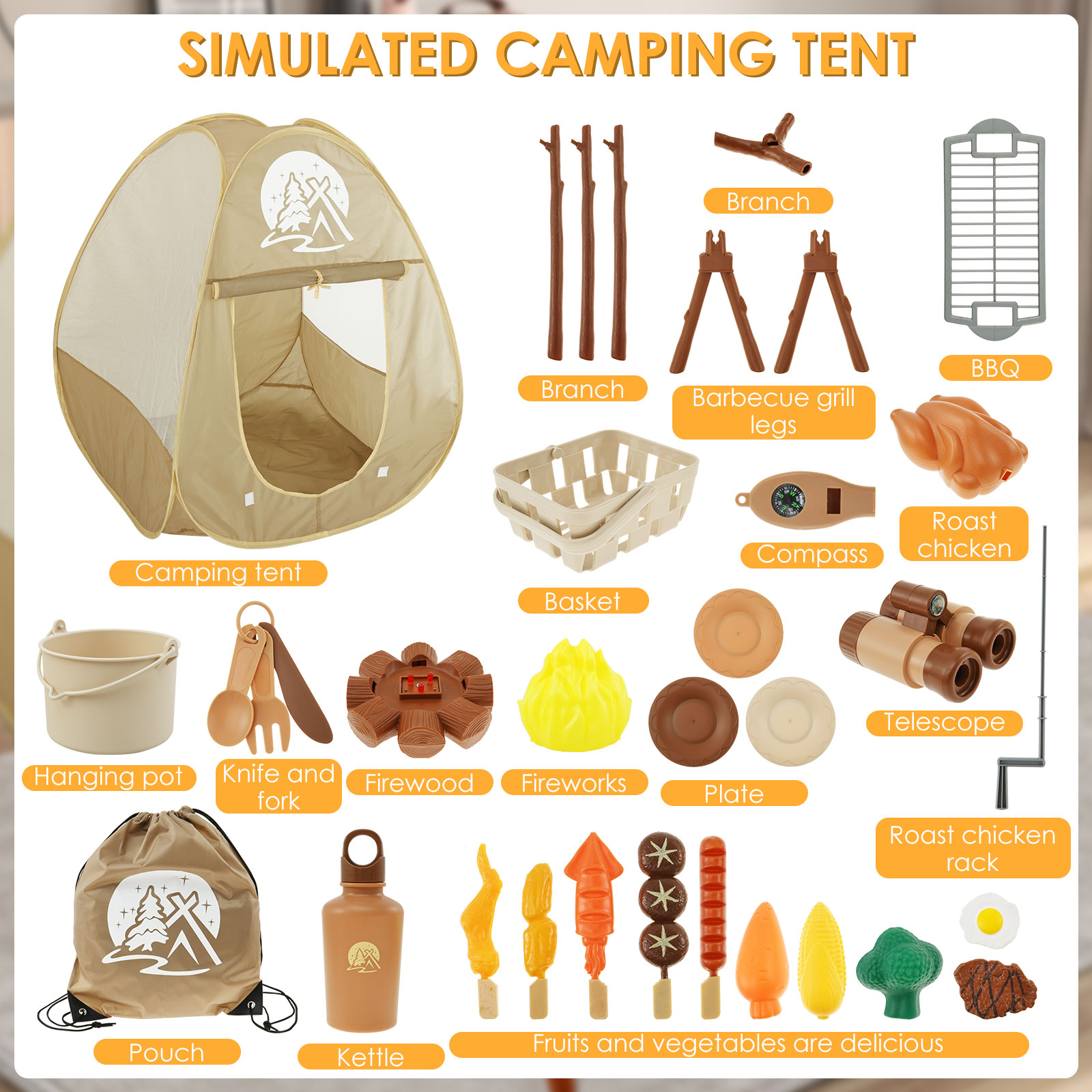 Kids Camping Toy Set Tent Pop  – Kids Outdoor Wendy House recenzja i cena