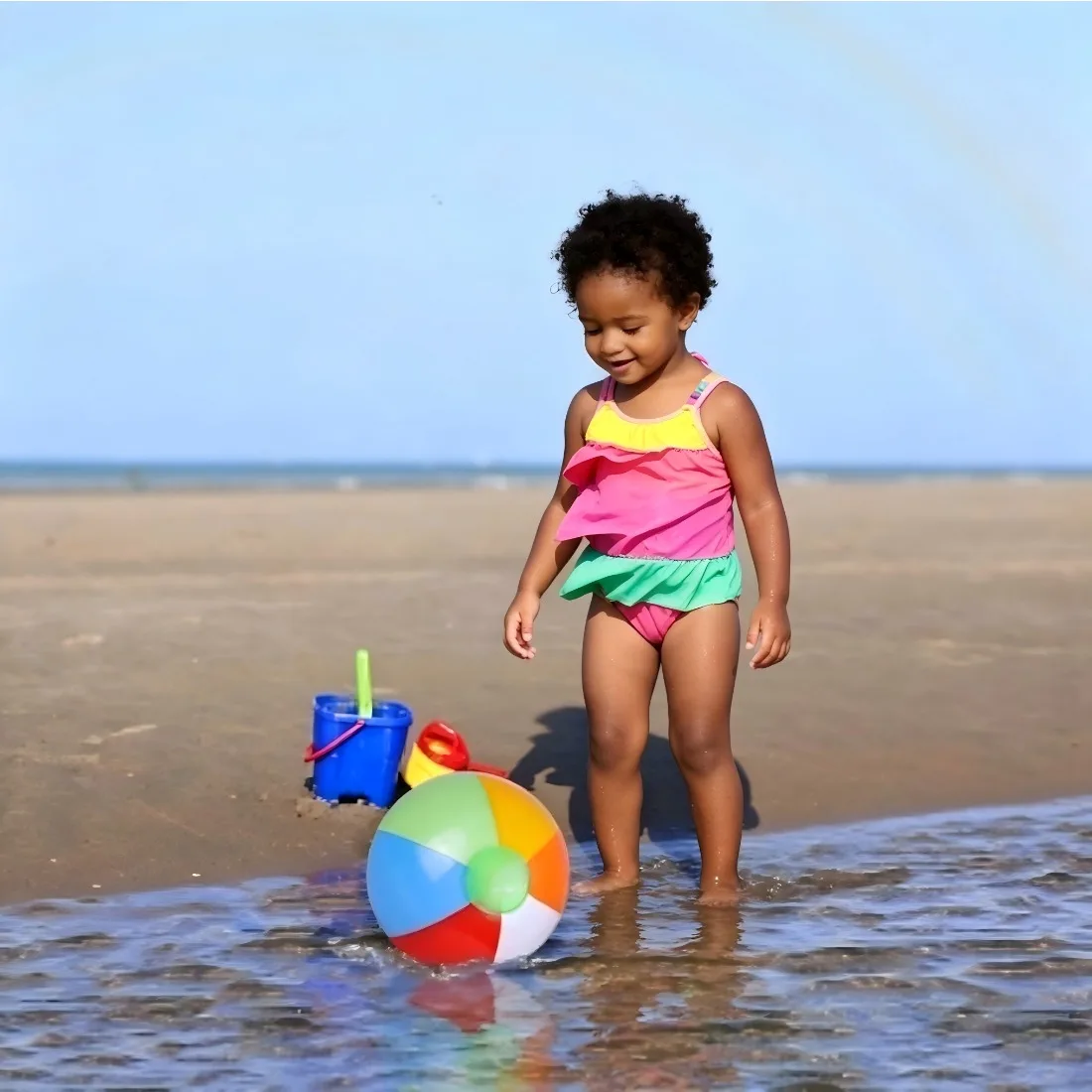 Rainbow Inflatable Beach Balls – Kids Outdoor Games For Party recenzja i cena