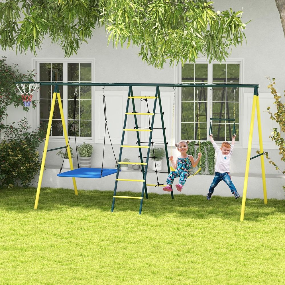 5-in-1 Heavy-Duty Outdoor Play – Kids Outdoor Swing And Slide recenzja i cena