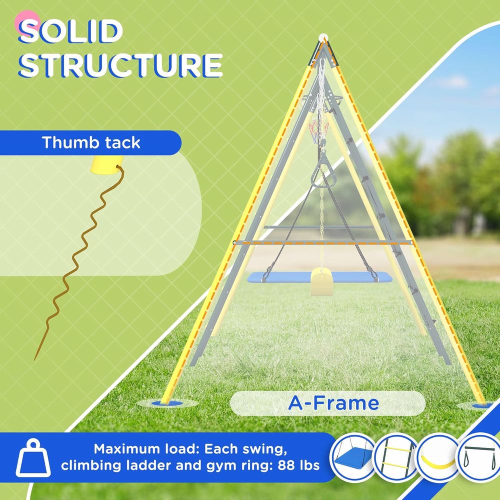 5-in-1 Heavy-Duty Outdoor Play – Kids Outdoor Swing And Slide recenzja i cena